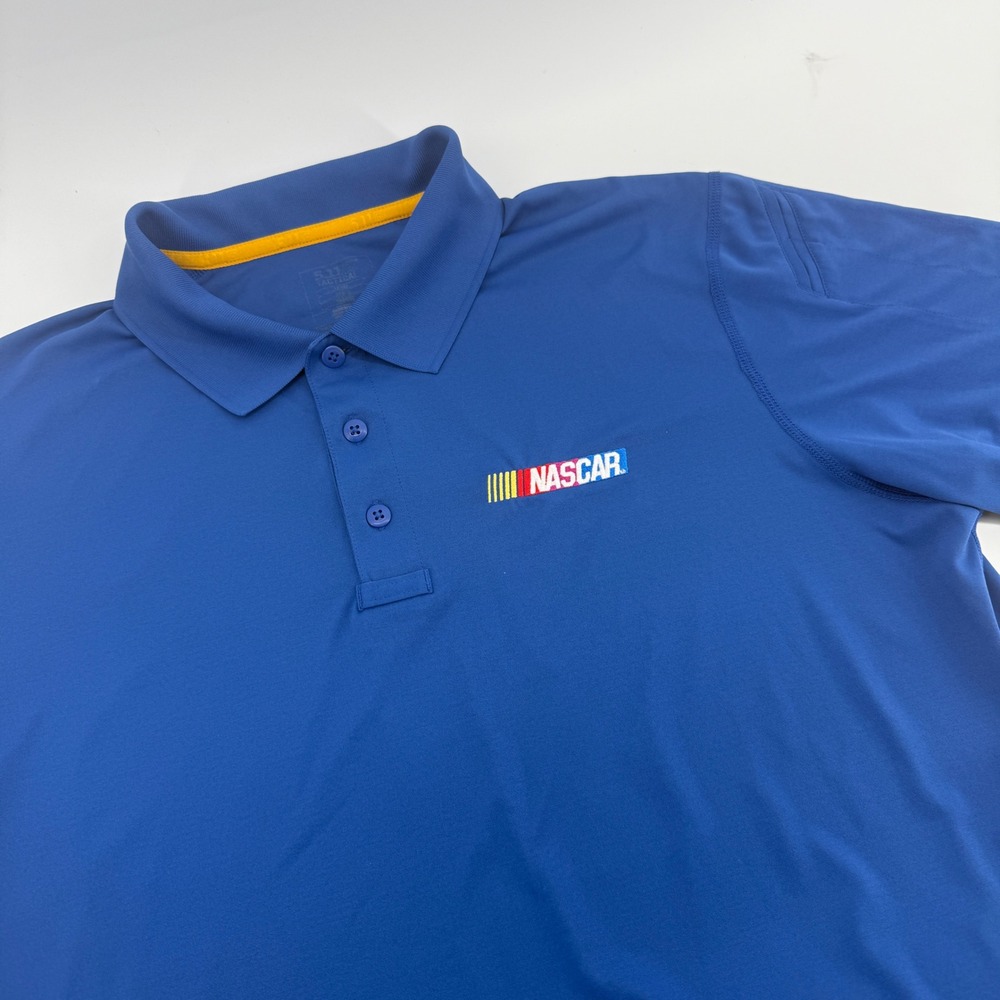 5.11 Tactical NASCAR Polo Shirt Mens Large Blue Short Sleeve Embroidered Logo